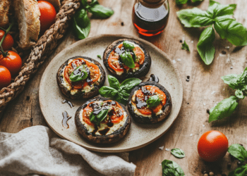 Caprese Stuffed Portobello Mushrooms