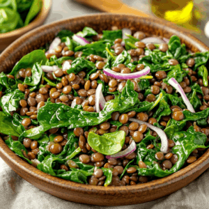 Warm Lentil And Spinach Salad