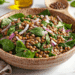 Mediterranean Warmth: Lentil And Spinach Salad Delight