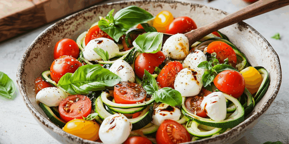 Zucchini Noodle Caprese Salad