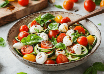 Zucchini Noodle Caprese Salad