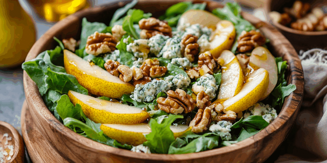 Pear And Gorgonzola Salad With Candied Walnuts