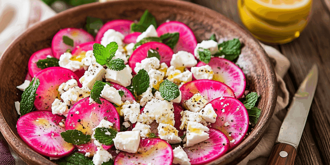 Watermelon Radish And Feta Salad