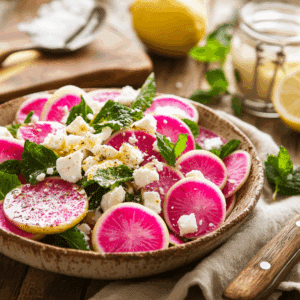 Watermelon Radish And Feta Salad