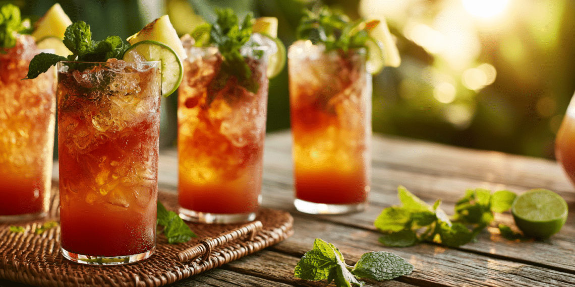 Tropical Paradise In A Glass: South Pacific Punch - Thefoodiebunch South Pacific Punch Tropical Rum Cocktail Recipe