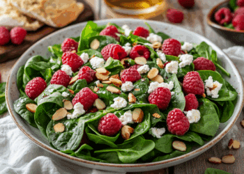 Fresh Raspberry Spinach Salad With Honey Vinaigrette