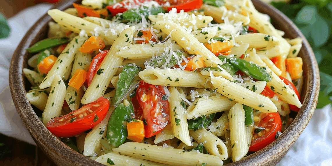 Zesty Mediterranean Pasta Primavera With Bright Lemon Dressing