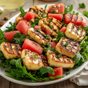 Sizzling Halloumi And Watermelon Salad A Summer Delight - Thefoodiebunch