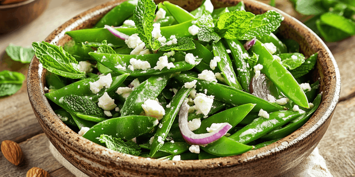 Fresh Mediterranean Snow Pea Salad With Zesty Lemon Dressing