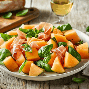 Sweet And Salty Summer Melon Salad With Prosciutto - Thefoodiebunch