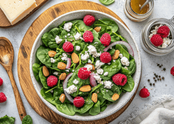 Fresh Raspberry Spinach Salad With Honey Vinaigrette Delight