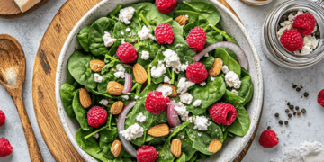 Fresh Raspberry Spinach Salad With Honey Vinaigrette Delight