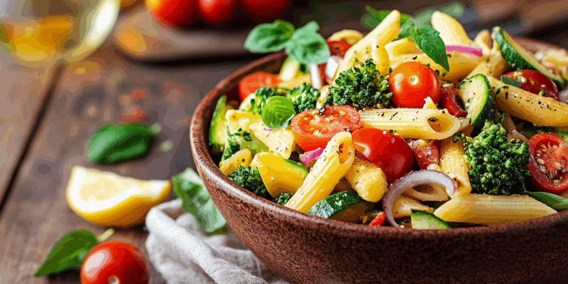 Fresh Pasta Primavera Salad With Zesty Lemon Dressing