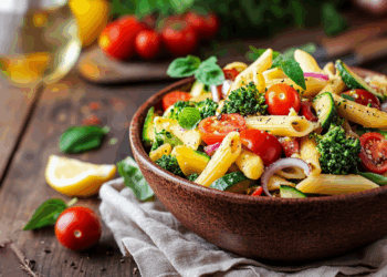 Fresh Pasta Primavera Salad With Zesty Lemon Dressing