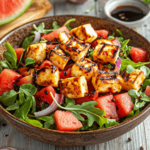 Summer'S Sweetest Salad: Grilled Halloumi Meets Watermelon - Thefoodiebunch
