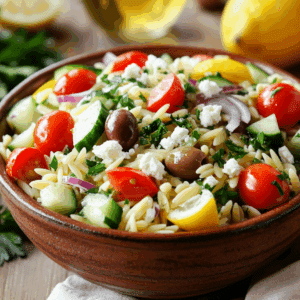 Zesty Mediterranean Orzo Salad Bursting With Fresh Flavors - Thefoodiebunch