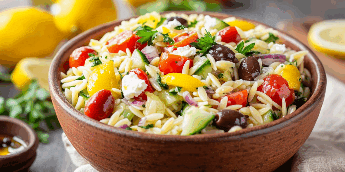 Zesty Mediterranean Orzo Salad Bursting With Fresh Flavors