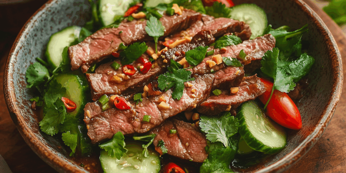 Bright And Zesty Cambodian Beef Salad Bursting With Flavor