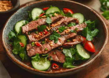 Bright And Zesty Cambodian Beef Salad Bursting With Flavor