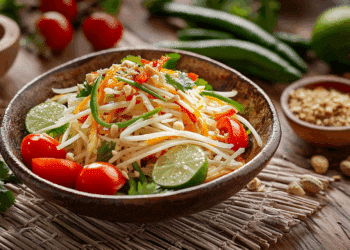 Spicy Lao Green Papaya Salad With Bold Flavor Punch