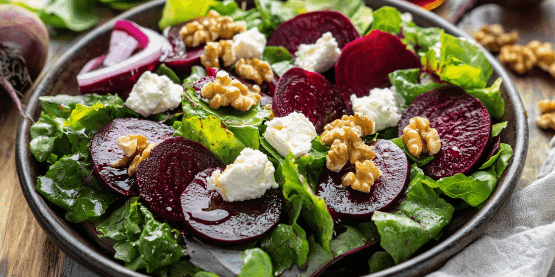 Sweet And Tangy Roasted Beet Salad With Goat Cheese