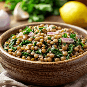Hearty Mediterranean Lentil And Spinach Salad Bursting With Flavor - Thefoodiebunch