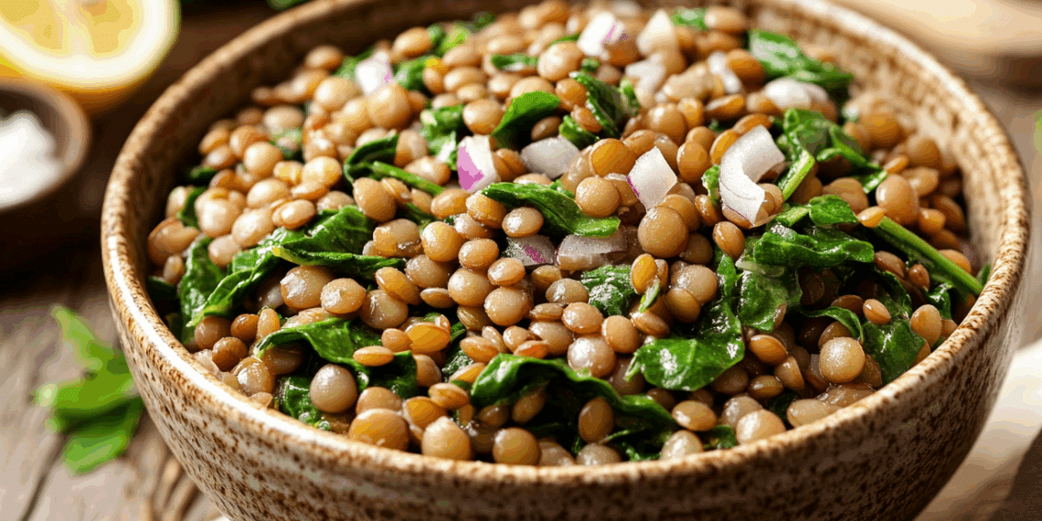 Hearty Mediterranean Lentil And Spinach Salad Bursting With Flavor