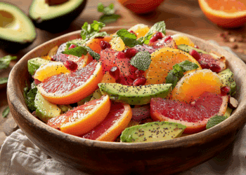 Zesty Citrus And Avocado Salad With Poppy Seeds Delight