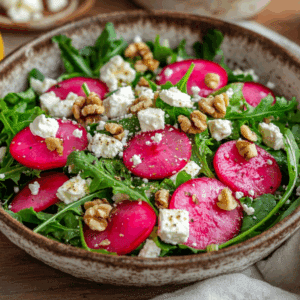 Vibrant Watermelon Radish Salad With Feta And Walnuts - Thefoodiebunch