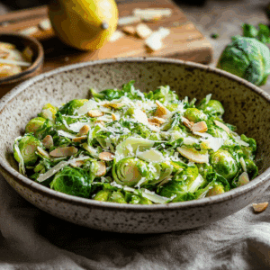 Crisp And Zesty Shaved Brussels Sprouts Salad With Pecorino - Thefoodiebunch