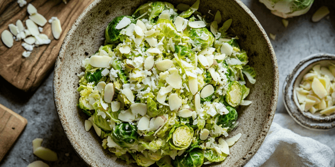 Crisp And Zesty Shaved Brussels Sprouts Salad With Pecorino