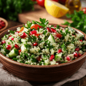 Fresh Quinoa Tabbouleh With Pomegranate And Herbs - Thefoodiebunch