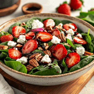 Sweet And Tangy Spinach Salad With Strawberry Delight - Thefoodiebunch Sweet And Tangy Spinach Salad With Strawberry Delight - Thefoodiebunch