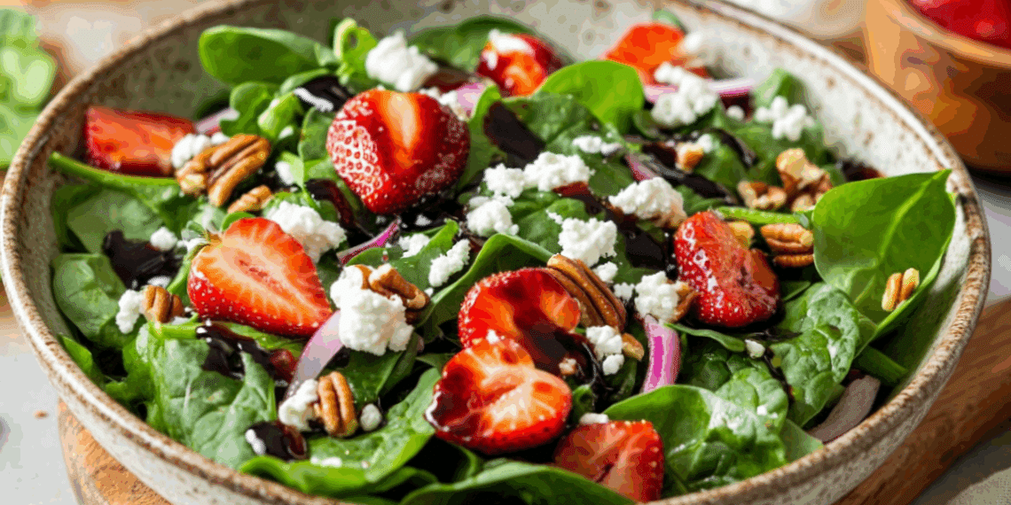 Sweet And Tangy Spinach Salad With Strawberry Delight - Thefoodiebunch Sweet And Tangy Spinach Salad With Strawberry Delight