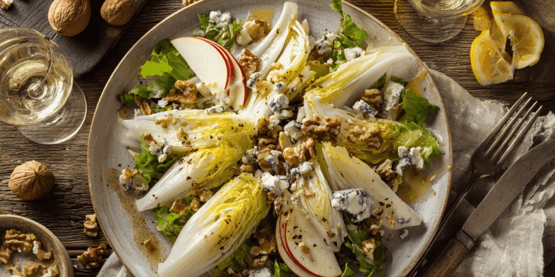 Elegant Belgian Chicory Salad With Walnuts And Blue Cheese