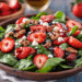 Sweet And Tangy Spinach Strawberry Salad With Balsamic