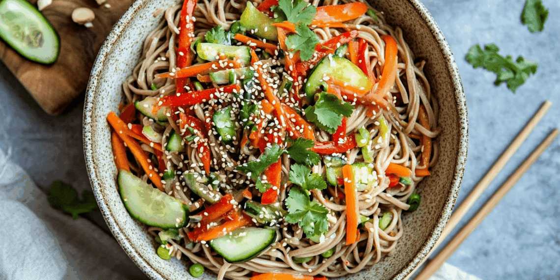 Vibrant Sesame Ginger Soba Noodle Salad With Fresh Veggies - Thefoodiebunch Vibrant Sesame Ginger Soba Noodle Salad With Fresh Veggies