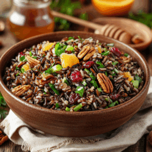 Autumn Wild Rice Salad With Cranberries And Pecans - Thefoodiebunch