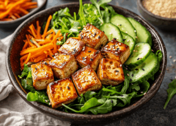 Umami-Rich Miso Tofu Salad With Sesame Elegance