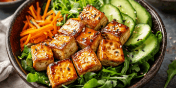 Umami-Rich Miso Tofu Salad With Sesame Elegance