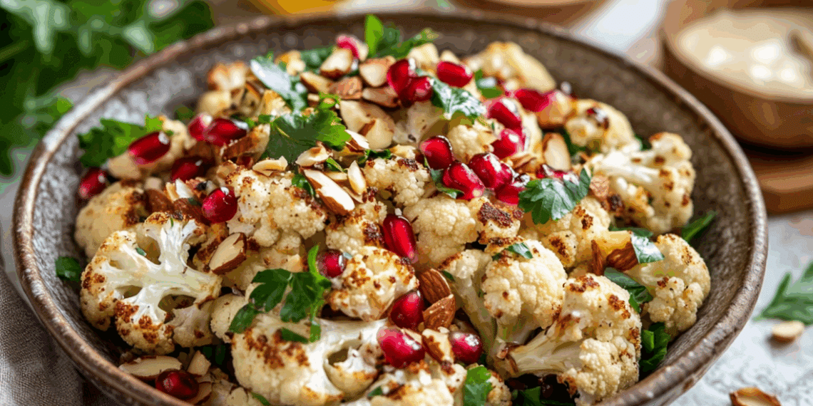 Roasted Cauliflower Salad With Creamy Tahini Dressing