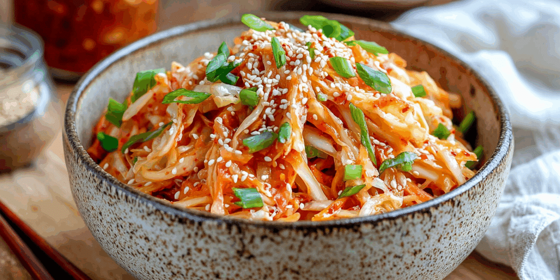 Fiery Korean Fusion Slaw With Kimchi And Crunch