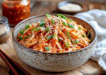 Fiery Korean Fusion Slaw With Kimchi And Crunch