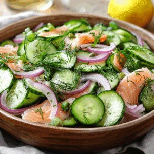 Scandinavian Smoked Trout Cucumber Salad With Dill Dressing - Thefoodiebunch