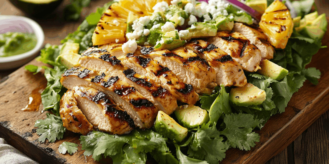 Tropical Grilled Chicken Salad With Caramelized Pineapple