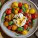 Smoky Charred Tomatoes Paired With Creamy Burrata Delight