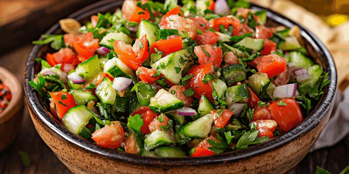 Sumac-Spiced Fattoush: A Vibrant Middle Eastern Salad - Thefoodiebunch Sumac-Spiced Fattoush: A Vibrant Middle Eastern Salad
