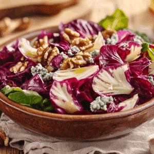 Crisp And Bold Radicchio Endive Salad With Walnut Dressing - Thefoodiebunch