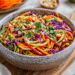 Vibrant Spiralized Veggie Salad With Zesty Peanut Dressing