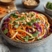Fresh Spiralized Veggie Salad With Nutty Peanut Dressing - Thefoodiebunch Fresh Spiralized Veggie Salad With Nutty Peanut Dressing